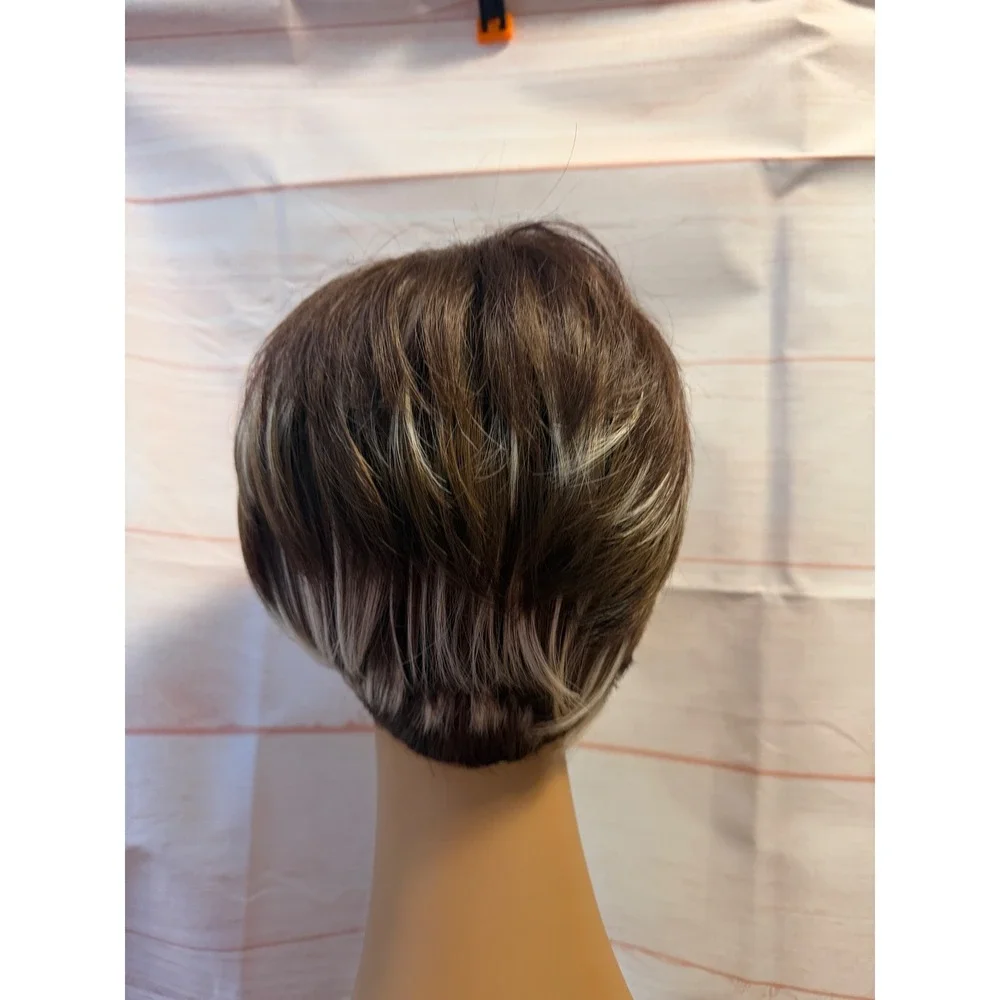 Brown, blonde, red pixie wig